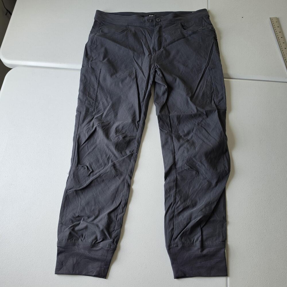 PrAna Pants Womens 12 Gray Standard Fit Jogger Nylon Stretch Travel Hiking